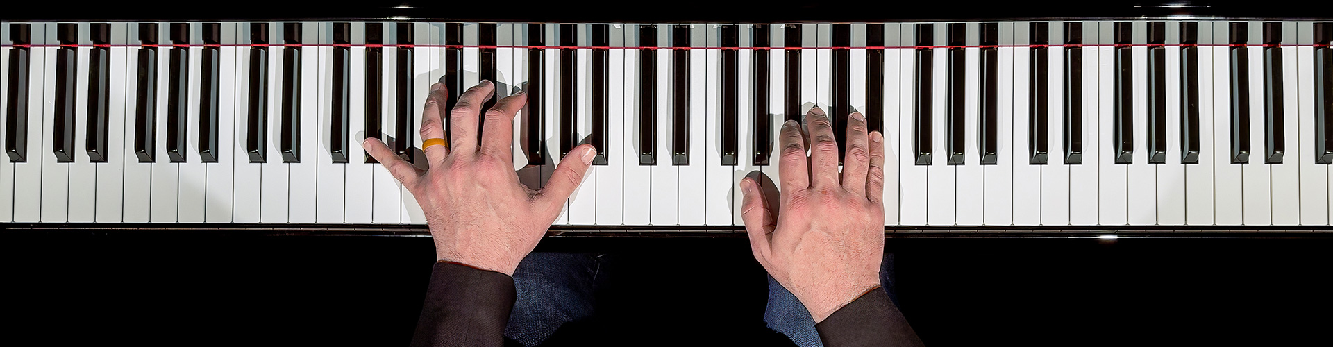 Piano keys from above